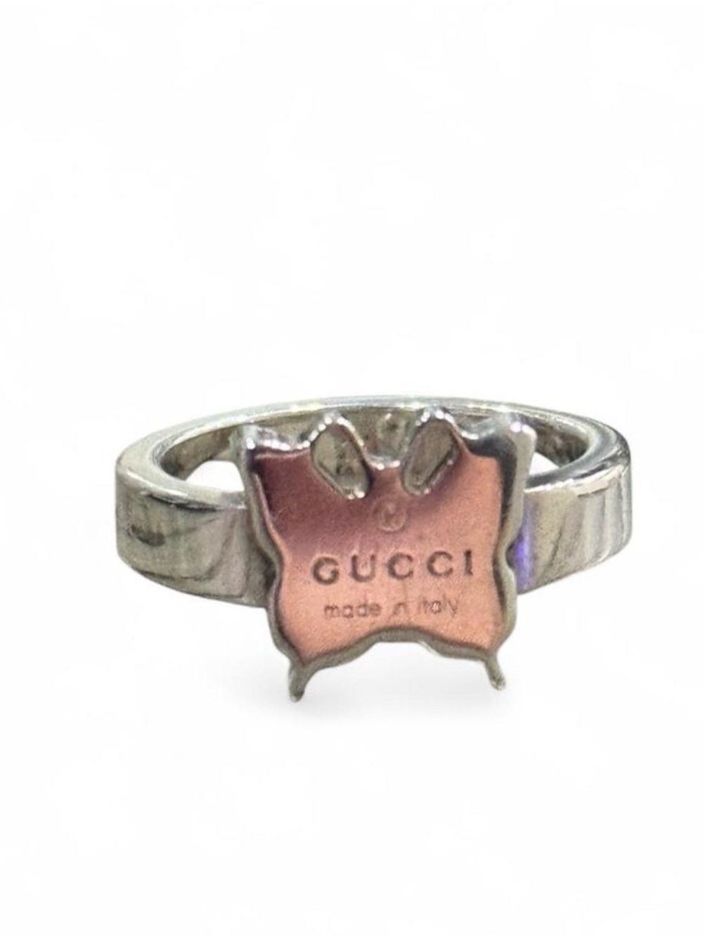 Gucci 925 Sterling Silver Butterfly Trademark Ring